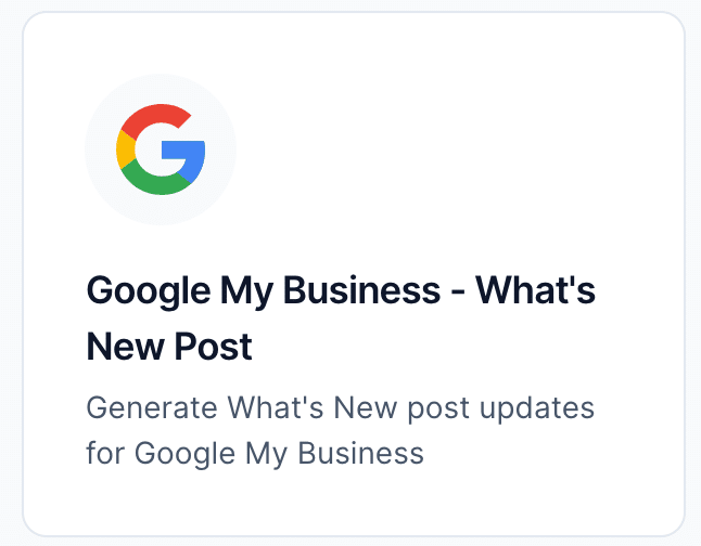 Use Google My Business Template with Jarvis to generate new posts for your marketing audience
